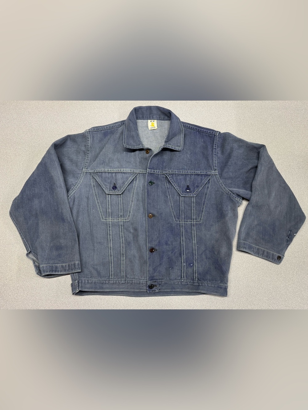 Vintage Golden Horse Denim Jacket Artsy Button Up